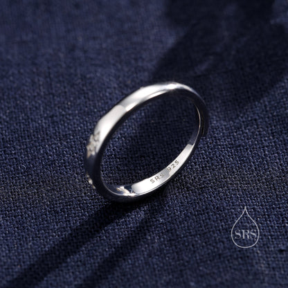 Starburst Ring in Sterling Silver, Adjustable Ring, Silver or Gold, CZ Star Ring, North Star Ring Band