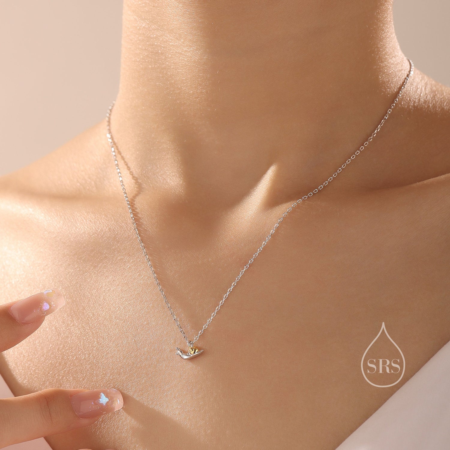 Two-Tone Snail Pendant Necklace