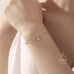 Starburst Two Layer Bracelet in Sterling Silver, Silver or Gold or Rose Gold, Double Layer Star Bracelet, Starburst Duo Layer Bracelet