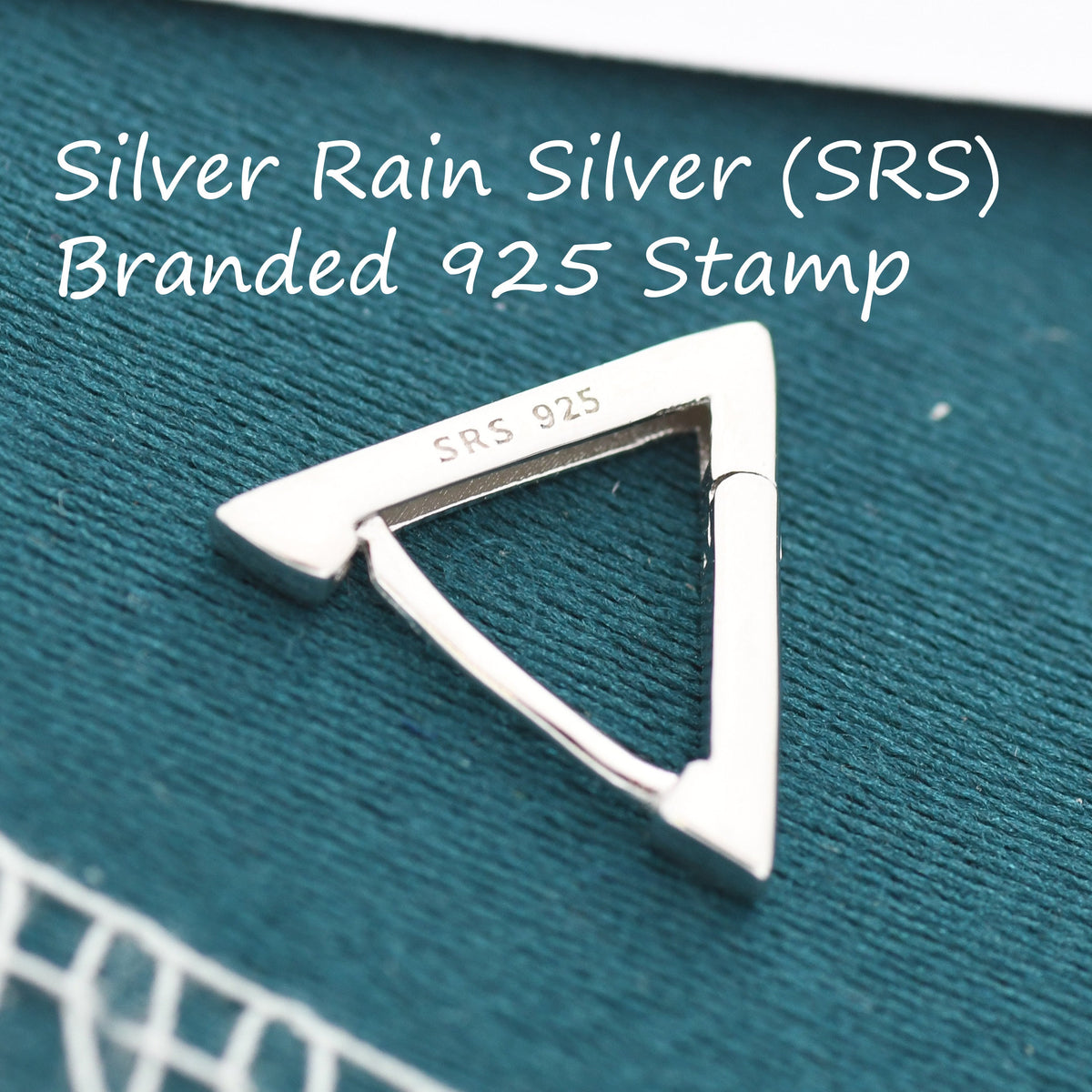 Sterling Silver Triangle Huggie Hoop Earrings, Silver or Gold, Simple Geometric Hoop Earrings
