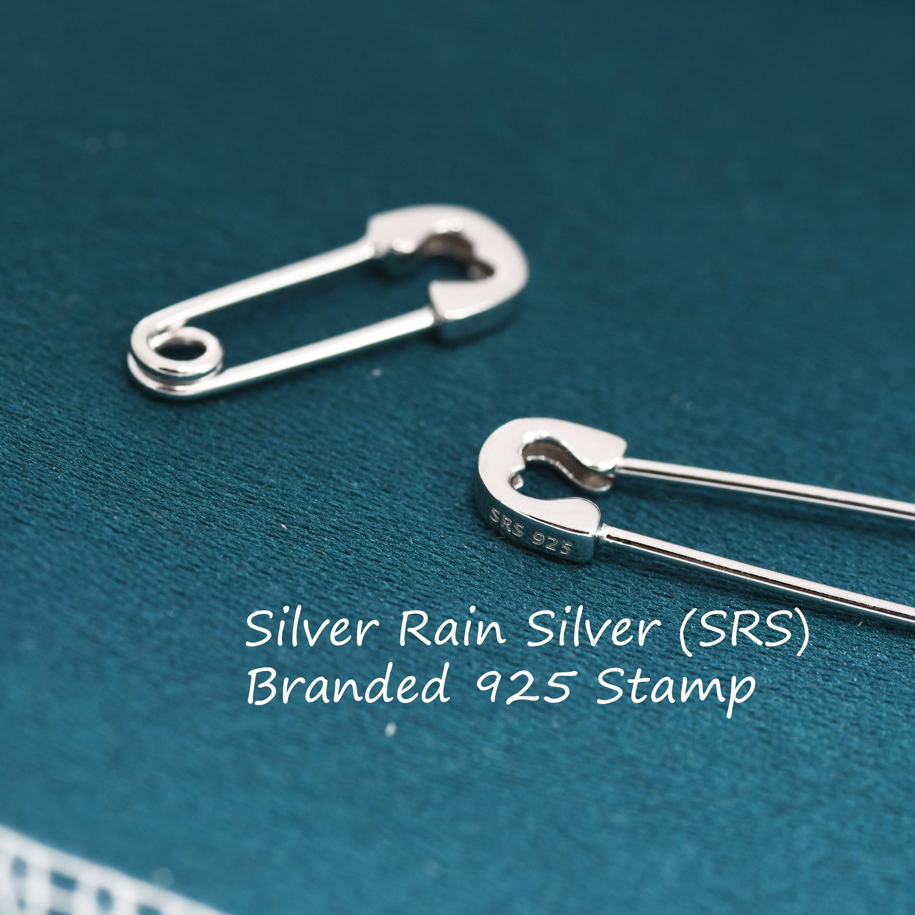 Safety Pin Hoop Earrings in Sterling Silver, Available in 3 Sizes, Safety Pin Earrings, Silver or Gold