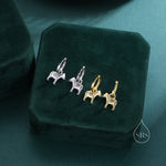 Sterling Silver Zebra Dangle Hoop Earrings, Silver or Gold, Zebra Huggie Hoops, Interchangeable Charms, Detachable