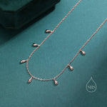 Droplet Pendant Necklace in Sterling Silver, Silver or Gold or Rose Gold, Droplet Charm Necklace, Droplet Satellite Necklace