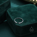 CZ Open Ring in Sterling Silver, Silver or Gold, Adjustable, Minimalist CZ Stacking Ring CZ Ring