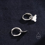 Sterling Silver Cloud Dangle Hoop Earrings, Silver or Gold or Rose Gold, Cloud Huggie Hoops, Interchangeable Charms, Detachable