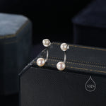 Genuine Freshwater Pearl Ear Jacket in Sterling Silver, Silver or Gold, Front and Back Earrings , Natural Pearl Earrings, Dainty Jewellery