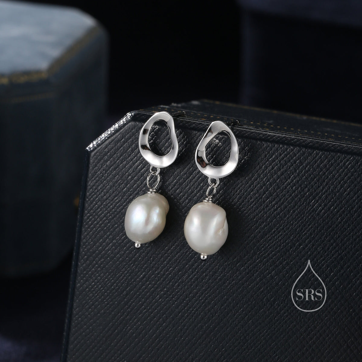 Baroque Pearl Drop Stud Earrings