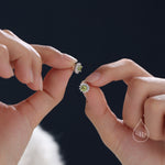 Genuine Peridot Crystal Stud Earrings in Sterling Silver, Natural Green Peridot Stud Earrings, August Birthstone