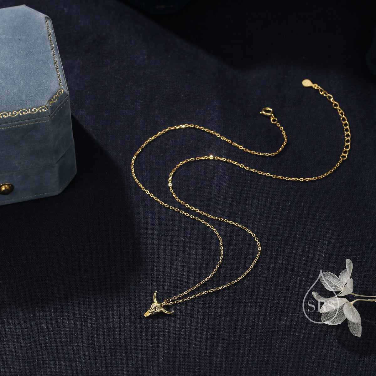 Bull Skull Pendant Necklace