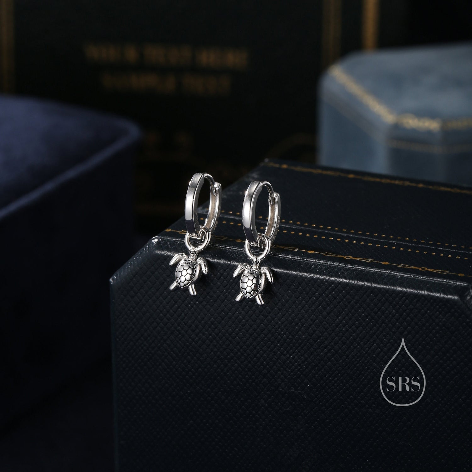 Sterling Silver Sea Turtle Huggie Hoops, Silver, Gold or Rose Gold, Detachable Cute Turtle Hoop Earrings, Ocean Creature Earrings