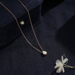 Tiny Aurora CZ Droplet Pendant Necklace in Sterling Silver, Silver or Gold or Rose Gold, Minimalist Pear Cut AB Crystal CZ Necklace