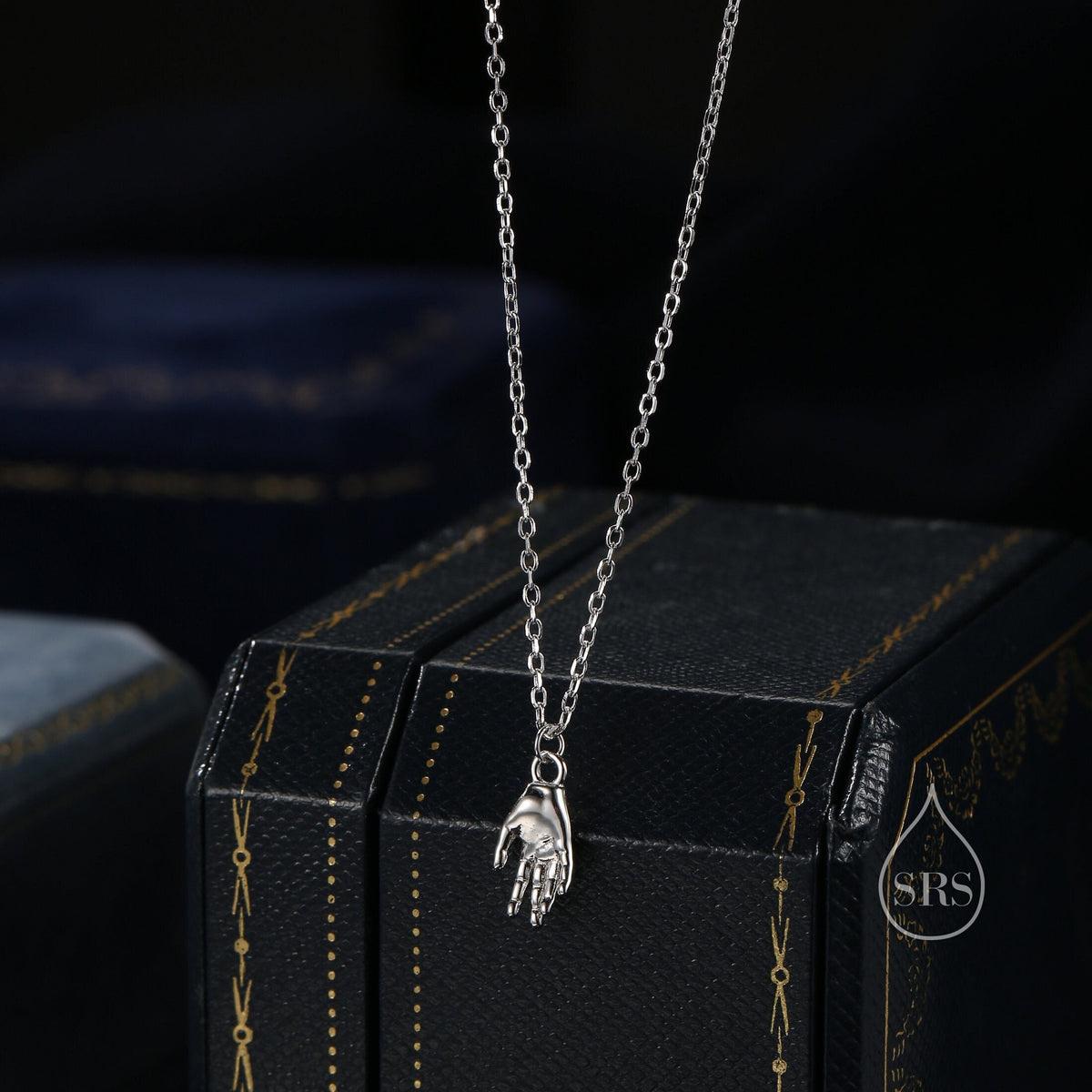Minimalist Hand Pendant Necklace in Sterling Silver, Silver or Gold, Small Hand Necklace, Tiny Hand Pendant