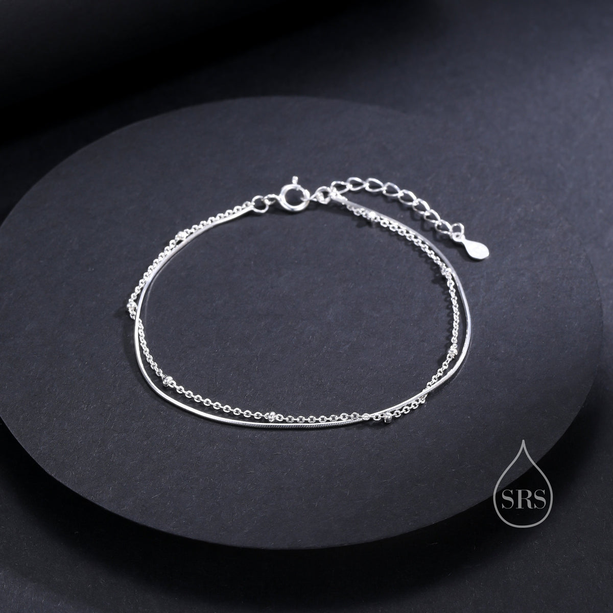 Double Layer Snake & Satellite Chain Bracelet