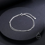 Double Layer Snake & Satellite Chain Bracelet