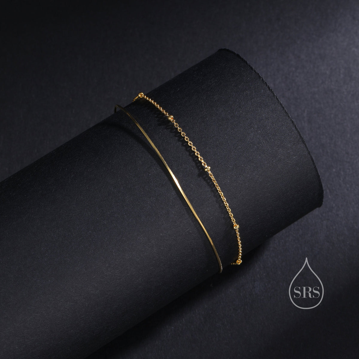 Double Layer Snake & Satellite Chain Bracelet
