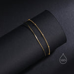 Double Layer Snake & Satellite Chain Bracelet