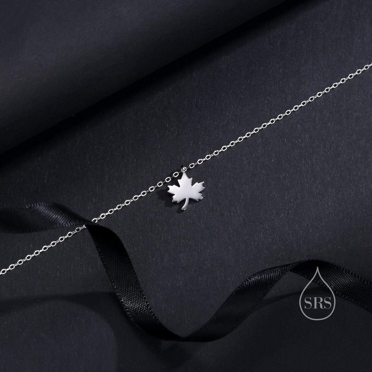 Tiny Maple Leaf Pendant Necklace in Sterling Silver, Maple Necklace, Tiny Maple Necklace