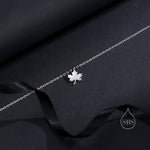 Tiny Maple Leaf Pendant Necklace in Sterling Silver, Maple Necklace, Tiny Maple Necklace