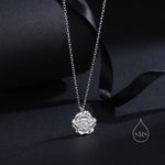 Small Rose Flower Pendant Necklace in Sterling Silver, Silver or Gold or Rose Gold, Rose Flower Necklace