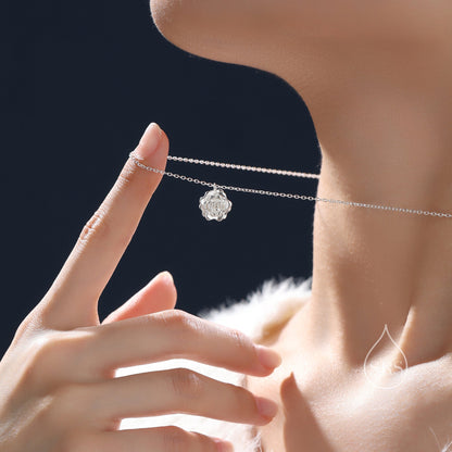 Small Rose Flower Pendant Necklace in Sterling Silver, Silver or Gold or Rose Gold, Rose Flower Necklace