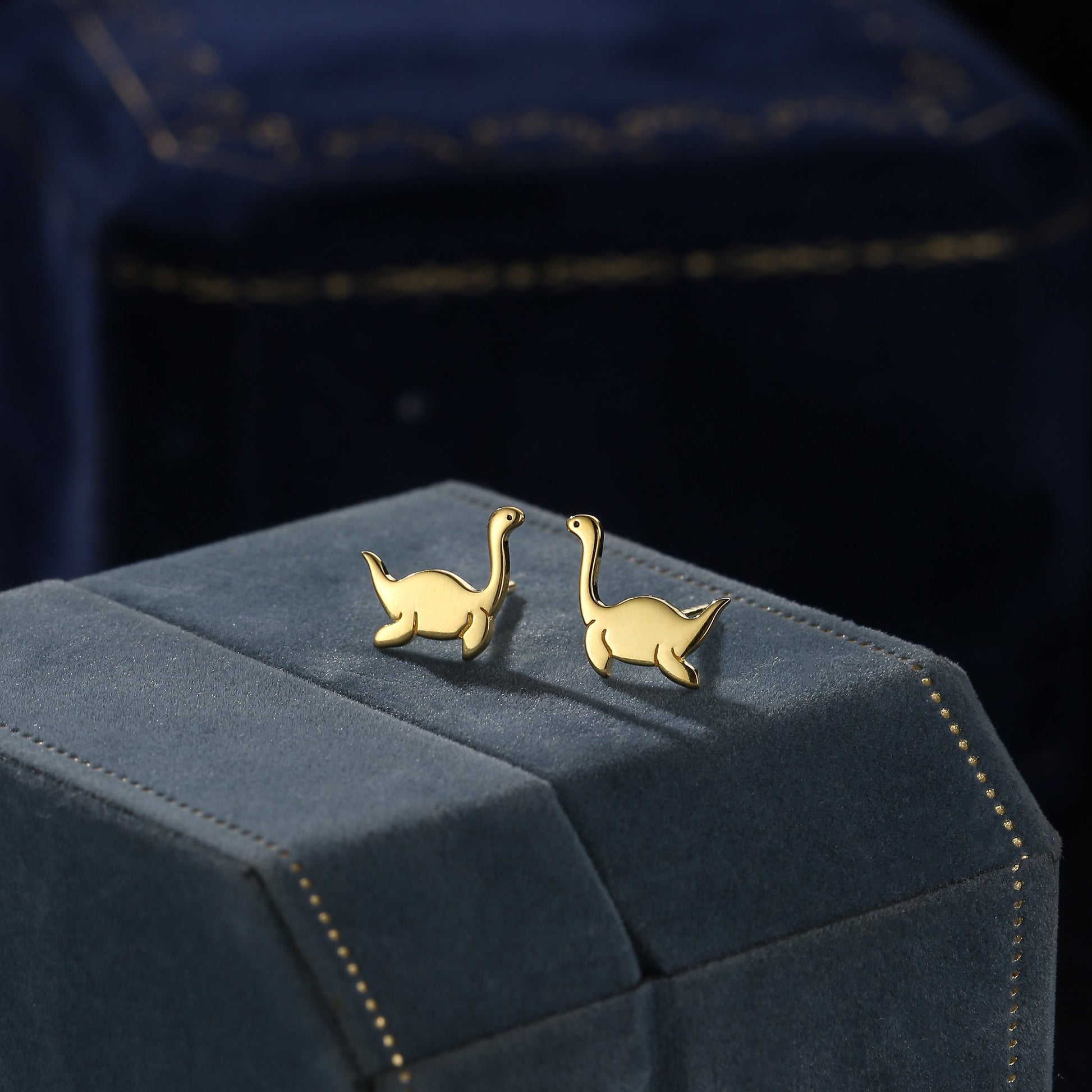 Sterling Silver Plesiosaurus Dinosaur Plesiosaur Stud Earrings, Silver or gold or Rose Gold, Loch Ness Monster Earrings, Nessie Earrings