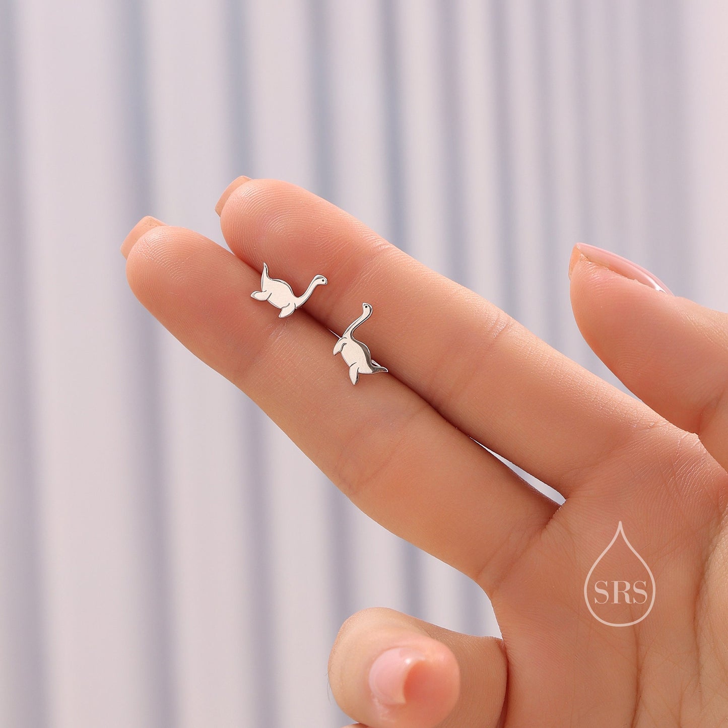 Sterling Silver Plesiosaurus Dinosaur Plesiosaur Stud Earrings, Silver or gold or Rose Gold, Loch Ness Monster Earrings, Nessie Earrings