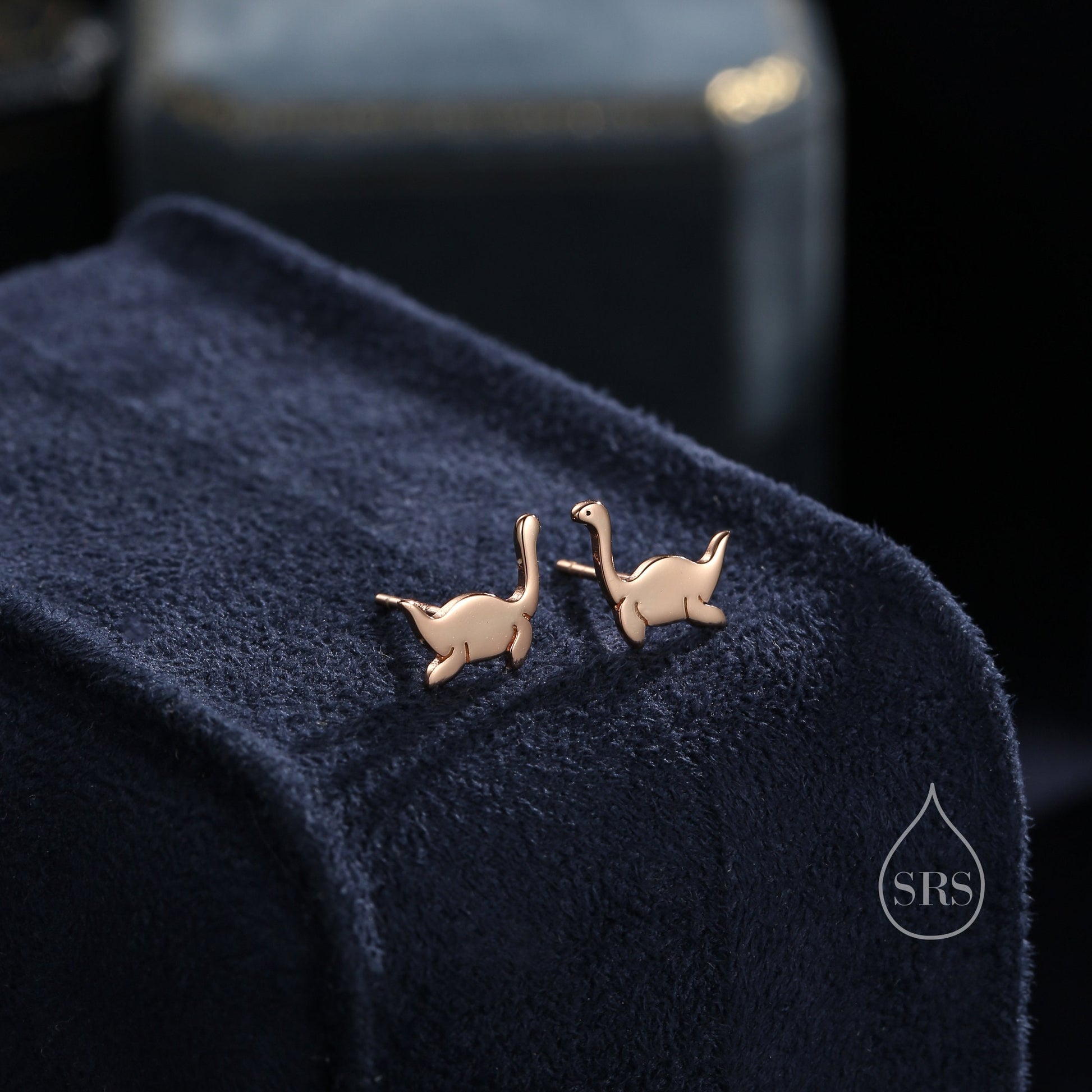 Sterling Silver Plesiosaurus Dinosaur Plesiosaur Stud Earrings, Silver or gold or Rose Gold, Loch Ness Monster Earrings, Nessie Earrings