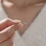 CZ Open Ring in Sterling Silver, Silver or Gold, Adjustable, Minimalist CZ Stacking Ring CZ Ring