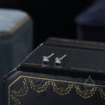 Sterling Silver Extra Tiny 2mm Opal Stud Earrings, Silver or Gold, 2mm Tiny Opal Earrings, Fire Opal, Lab Opal Stud, White, Green or Blue