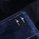 Single Piercing Moonstone or Opal Skinny Earlobe Cuff Earring in Sterling Silver, Lobe Cuff, Silver or Gold or Rose Gold
