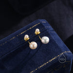 Genuine Freshwater Pearl Ear Jacket in Sterling Silver, Silver or Gold, Front and Back Earrings , Natural Pearl Earrings, Dainty Jewellery