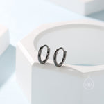 Minimalist Black Huggie Hoop Earrings
