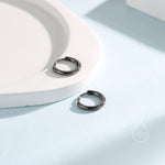 Minimalist Black Huggie Hoop Earrings