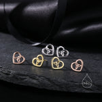 Celtic Heart Stud Earrings in Sterling Silver, Silver, Gold or Rose Gold, Unicorn Earrings, Celtic Trinity Knot Heart Earrings