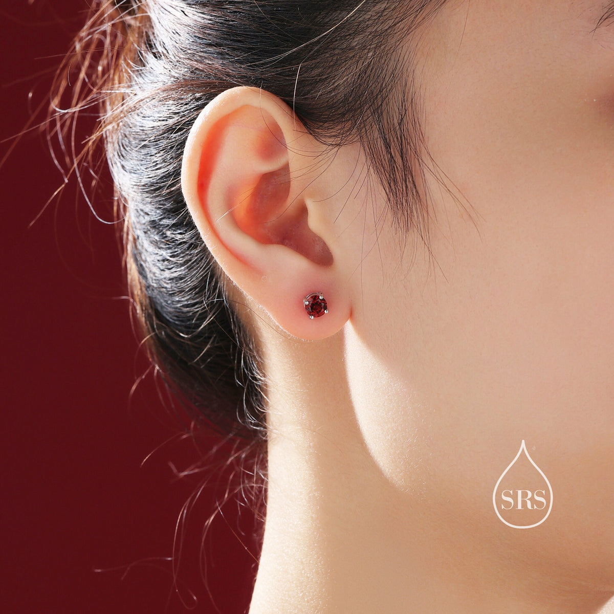 Garnet Stud Earrings