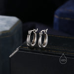 Chunky Chubby Hoop Earrings in Sterling Silver, 25mm Hoops, Silver or Gold, Dangle Drop Earrings, Light Weight