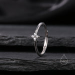 Clear CZ Hydrangea Flower Gemstone Ring