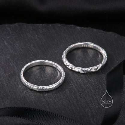 Organic Shape Minimalist Ring in Sterling Silver, Hammered Ring, Molten Shape Ring, US Size 5-8