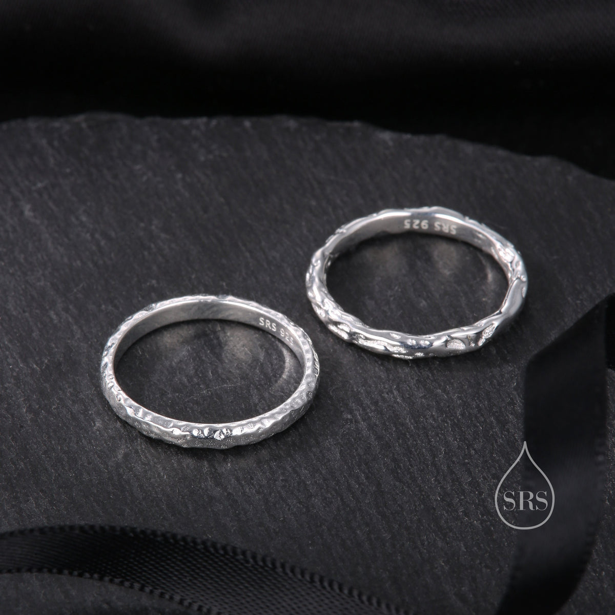 Minimalist Organic Textured Stacking Ring