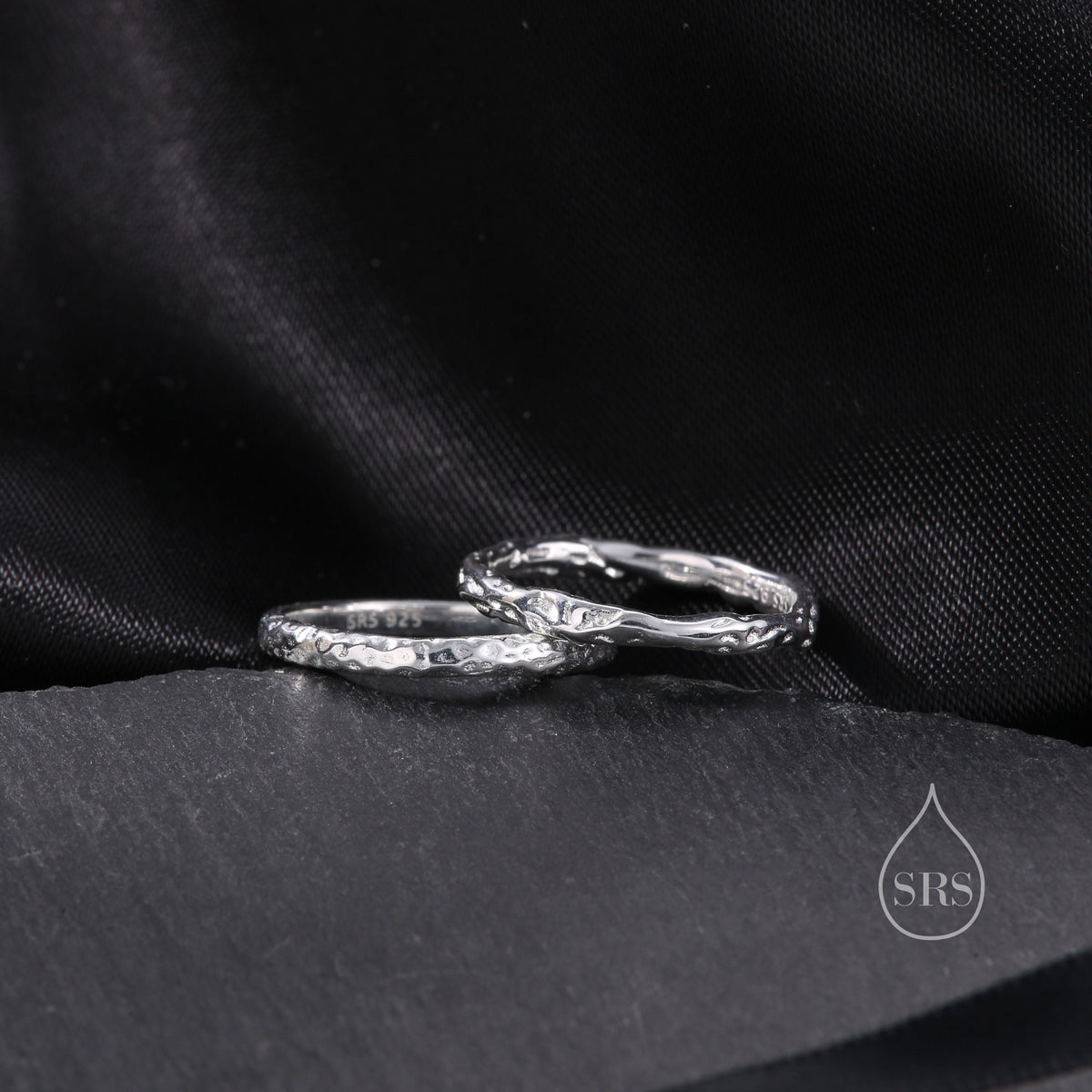 Organic Shape Minimalist Ring in Sterling Silver, Hammered Ring, Molten Shape Ring, US Size 5-8