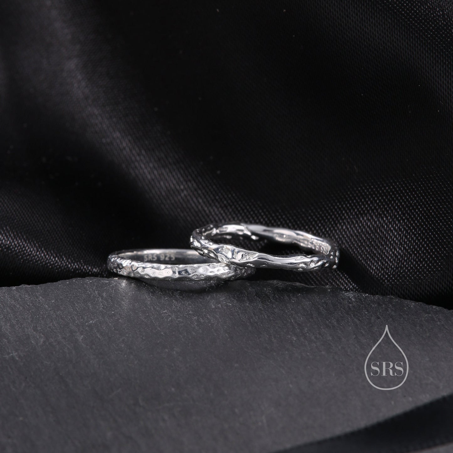 Organic Shape Minimalist Ring in Sterling Silver, Hammered Ring, Molten Shape Ring, US Size 5-8