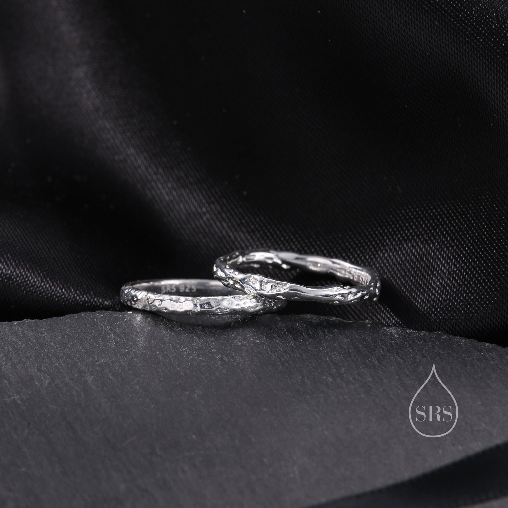 Organic Shape Minimalist Ring in Sterling Silver, Hammered Ring, Molten Shape Ring, US Size 5-8