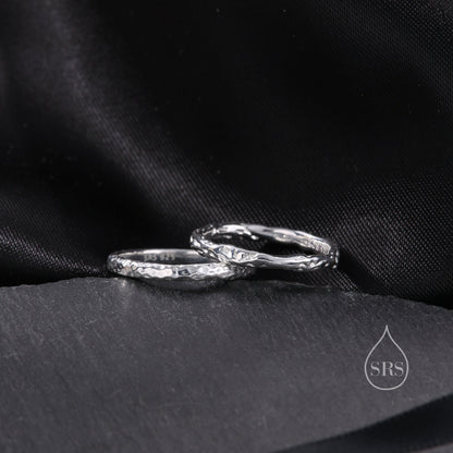 Organic Shape Minimalist Ring in Sterling Silver, Hammered Ring, Molten Shape Ring, US Size 5-8