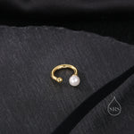 Piercing Free Sterling Silver Pearl Ear Cuff, No Piercing Ear Cuff, Silver, Gold or Rose Gold, Simple and Minimalist