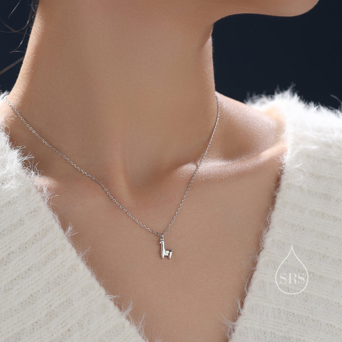 Extra Tiny Llama Pendant Necklace in Sterling Silver, Adjustable 16'' - 18'' - Silver or Gold or Rose Gold, Cute Quirky and Fun Jewellery