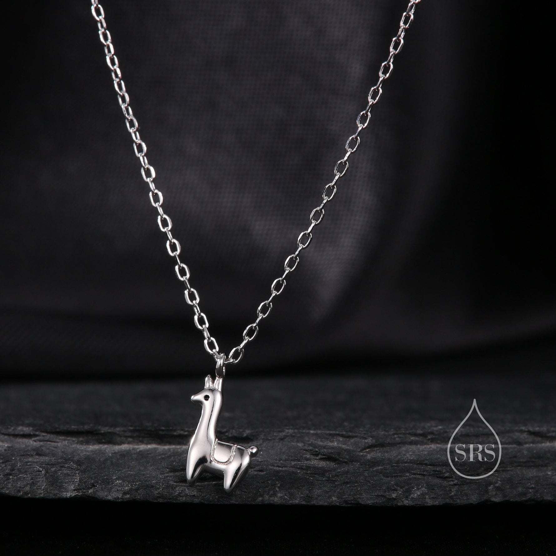 Extra Tiny Llama Pendant Necklace in Sterling Silver, Adjustable 16'' - 18'' - Silver or Gold or Rose Gold, Cute Quirky and Fun Jewellery