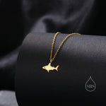 Tiny Shark Pendant Necklace in Sterling Silver, Shark Necklace, Small Shark Pendant, Silver or Gold, Shark Fish Necklace