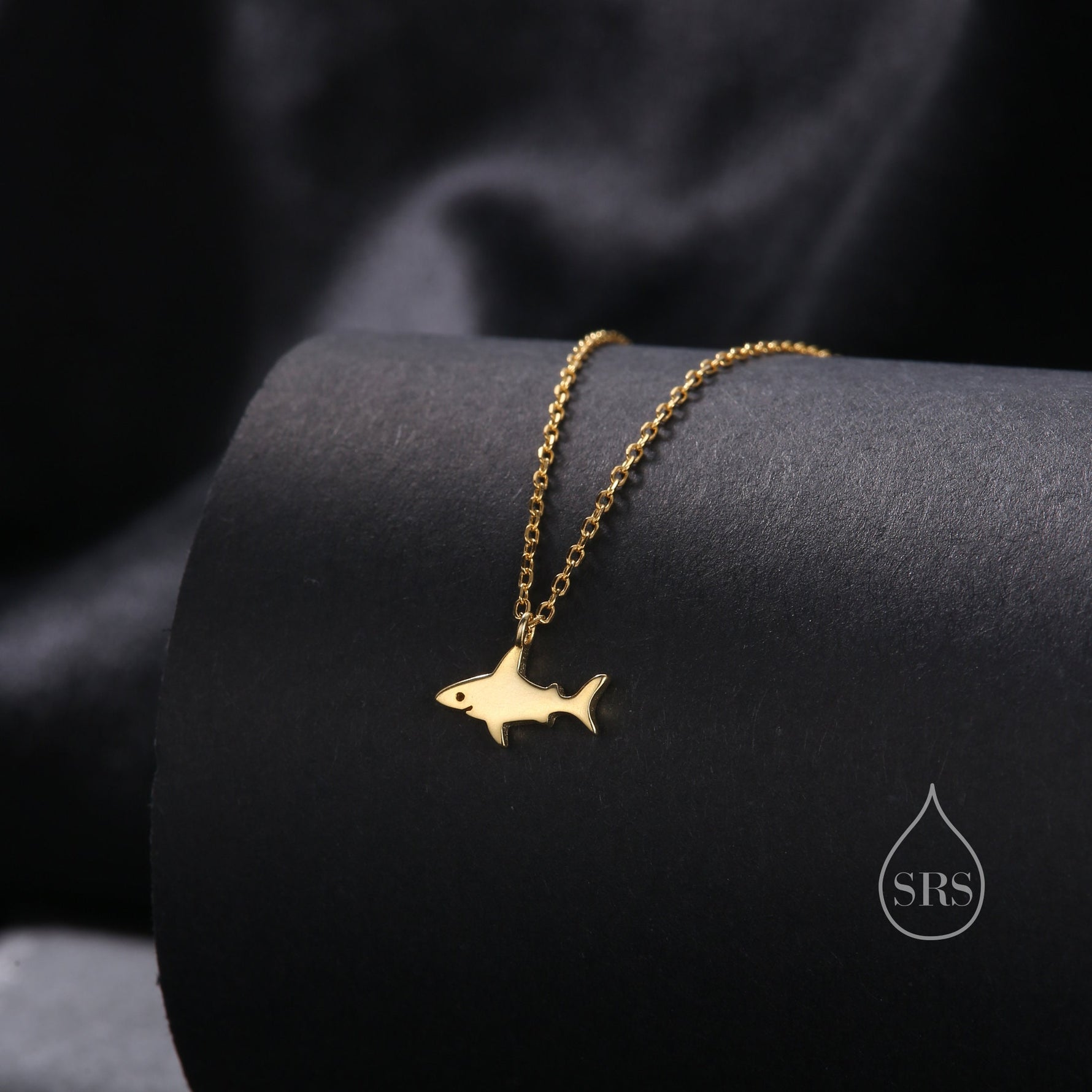 Tiny Shark Pendant Necklace in Sterling Silver, Shark Necklace, Small Shark Pendant, Silver or Gold, Shark Fish Necklace