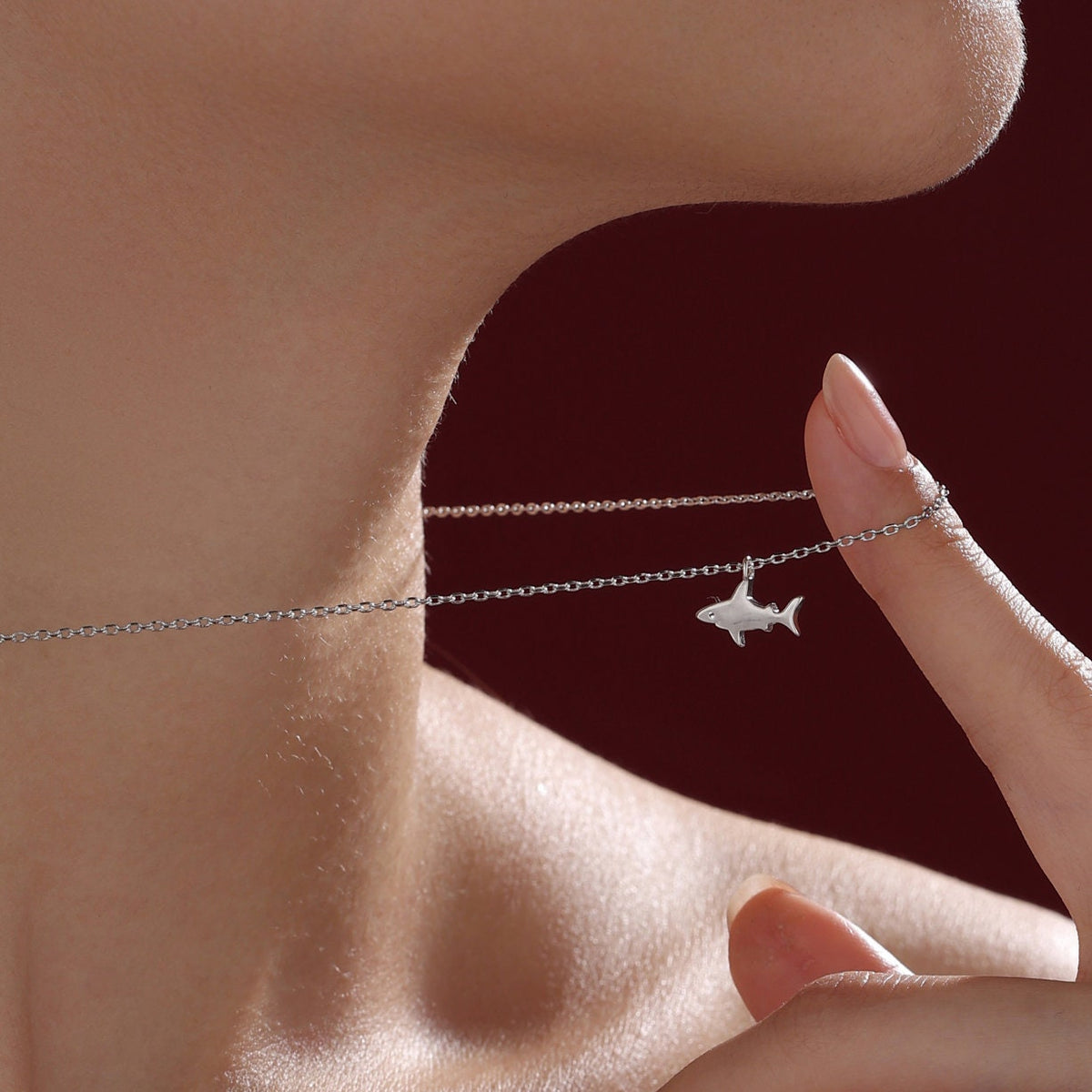 Tiny Shark Pendant Necklace in Sterling Silver, Shark Necklace, Small Shark Pendant, Silver or Gold, Shark Fish Necklace