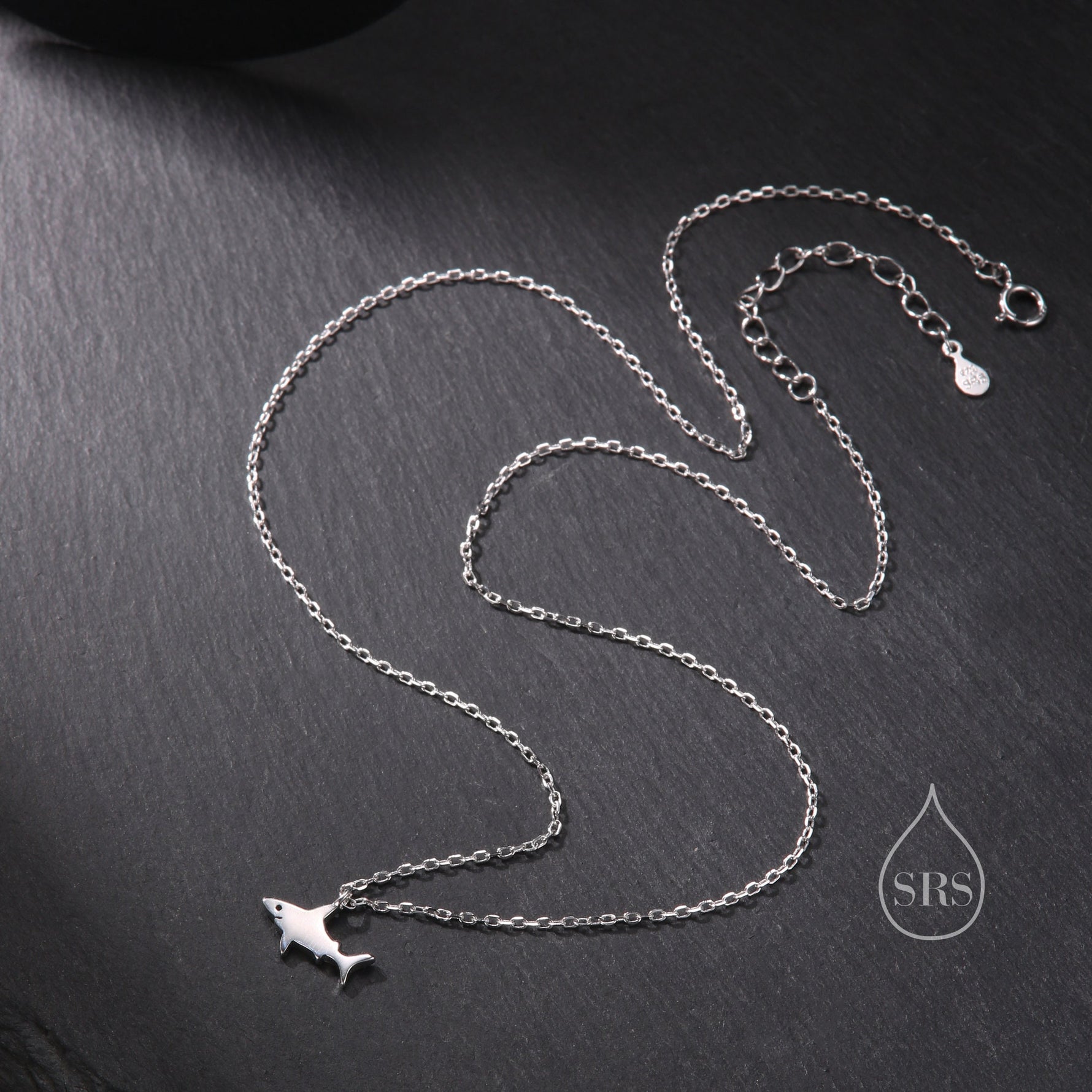 Tiny Shark Pendant Necklace in Sterling Silver, Shark Necklace, Small Shark Pendant, Silver or Gold, Shark Fish Necklace